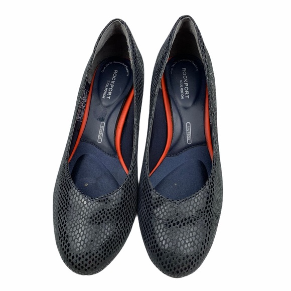 Rockport Total Motion Charis Gray Reptile Pumps 5 - Picture 3 of 7